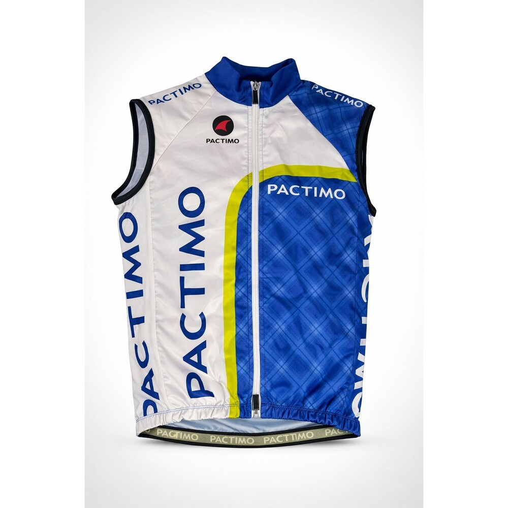 Pactimo Sleeveless Cycling Jersey XS Blue White Full Zip Mesh Back Pockets Bike